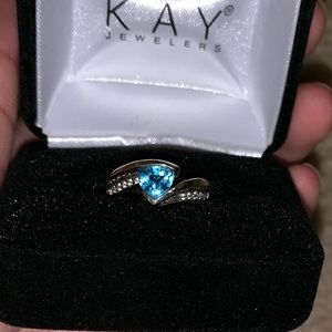 A bluestone sterling silver ring